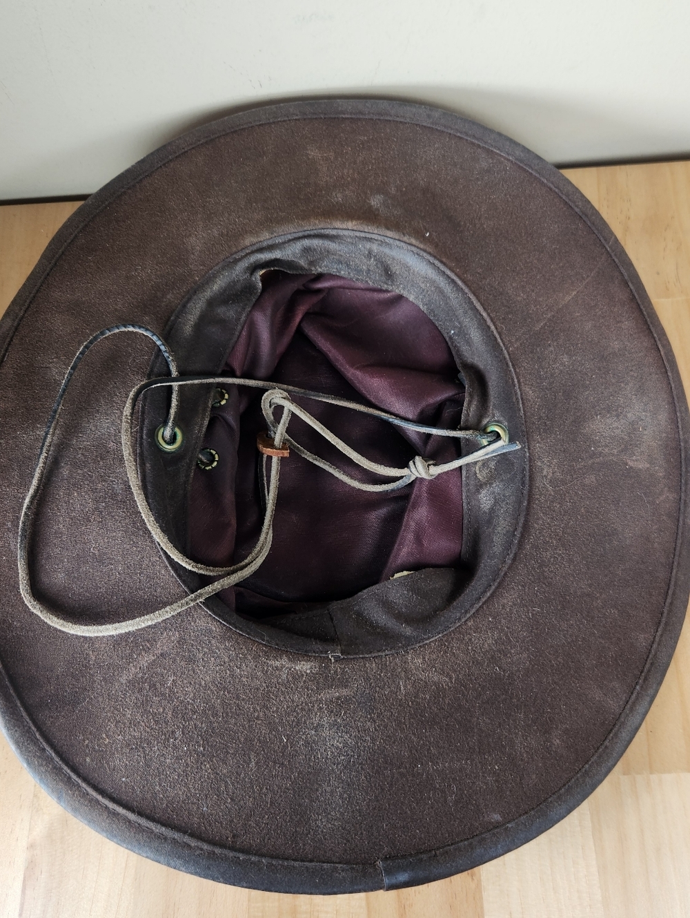 OUTBACK LEATHER Cowboy Hat Men's Large 7 1/4 Brown Leather Western Australia - Picture 3 of 8